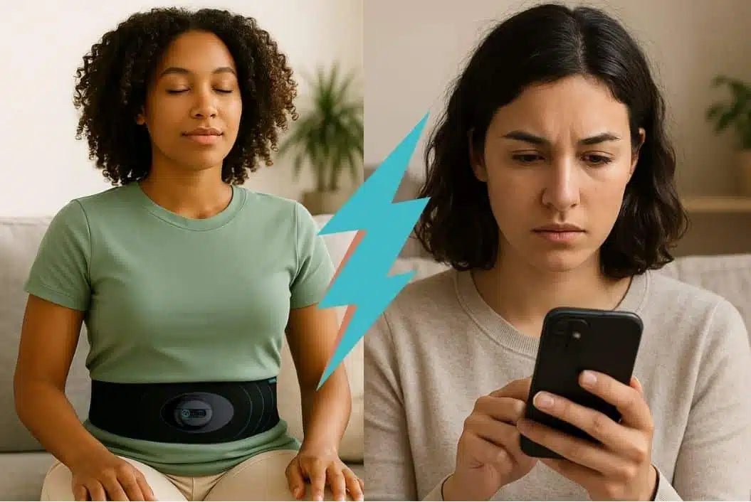 Cardiac coherence app VS breathing belt