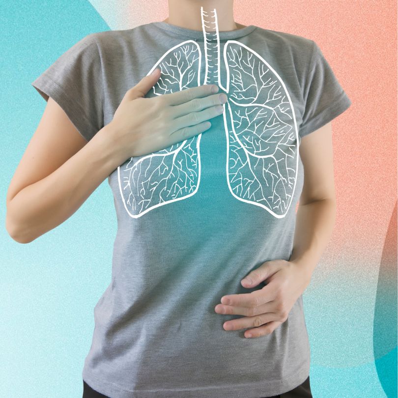 Schéma montrant les effets du stress chronique sur la respiration et les poumons