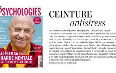 Neoflo dans Psychologies Magazine : notre ceinture de respiration mise en avant